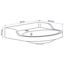 Набор тумбы с раковиной Ikea Tannforsen/Rutsjon с ящиками 82x49x76 (Белый/Имитация Ореха) Thumb