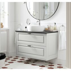 Набор тумбы с раковиной Ikea Tannforsen/Tornviken с ящиками 102x49x79 (Серый/Имитация Черного Мрамора)