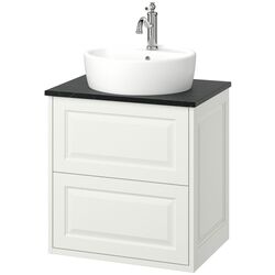 Набор тумбы с раковиной Ikea Tannforsen/Tornviken с ящиками 62x49x79 (Белый/Имитация Черного Мрамора) Thumb