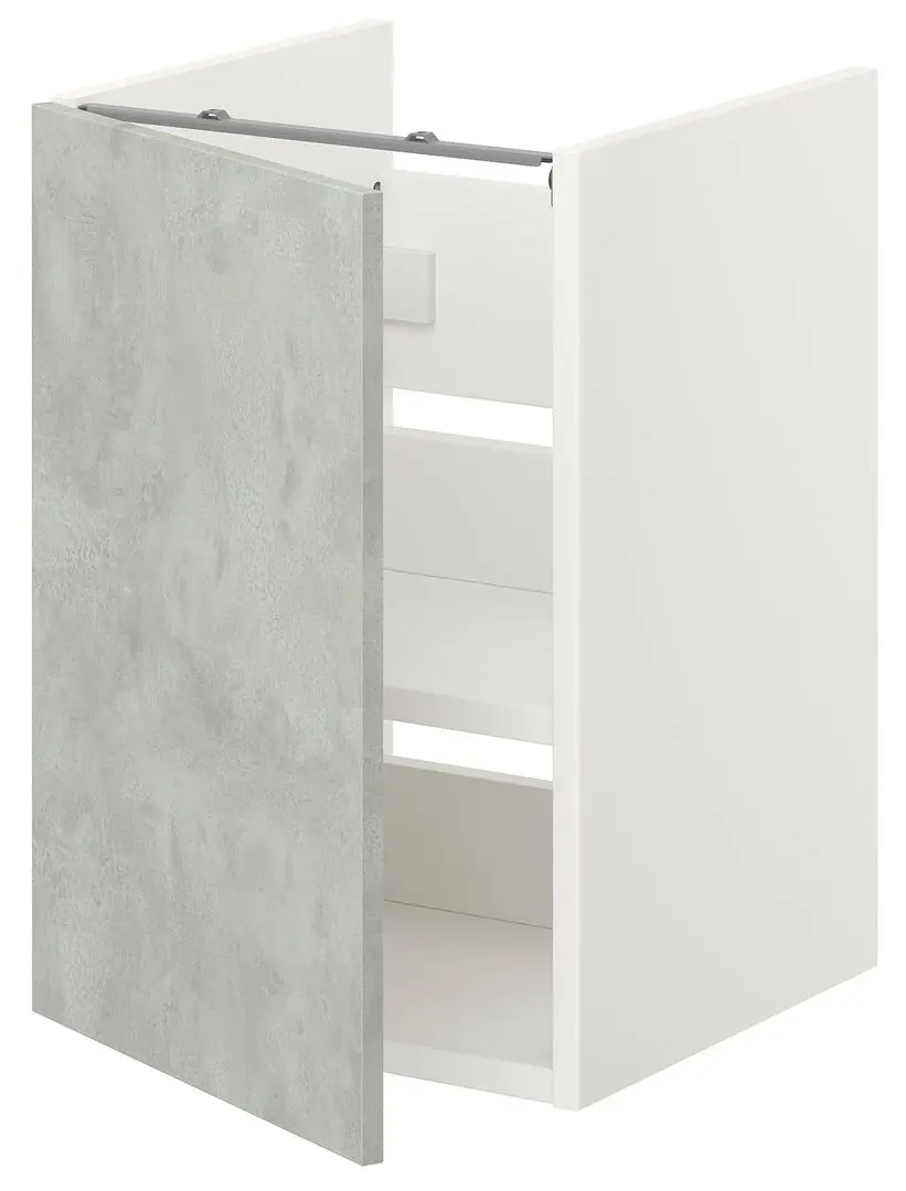 Шкаф под умывальник Ikea Enhet 1 дверца 40x42x60 (Белый/Под Бетон) - 3