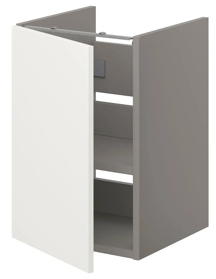 Шкаф под умывальник Ikea Enhet 1 дверца 40x42x60 (Серый/Белый) - 3