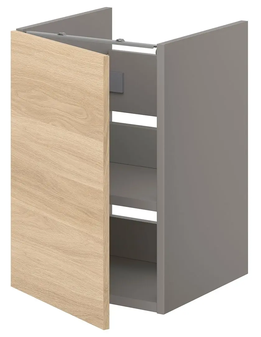 Шкаф под умывальник Ikea Enhet 1 дверца 40x42x60 (Серый/Под Дуб) - 3