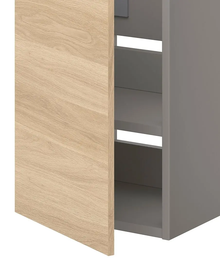 Шкаф под умывальник Ikea Enhet 1 дверца 40x42x60 (Серый/Под Дуб) - 2
