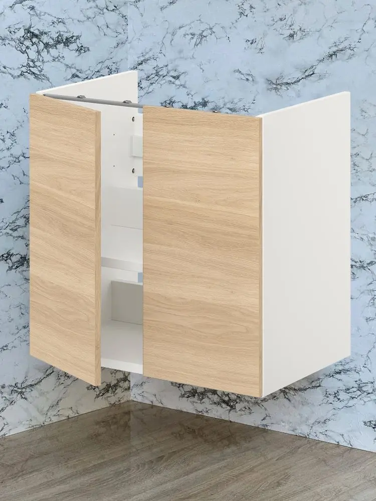 Шкаф под умывальник Ikea Enhet 2 двери 60x42x60 (Белый/Под Дуб)