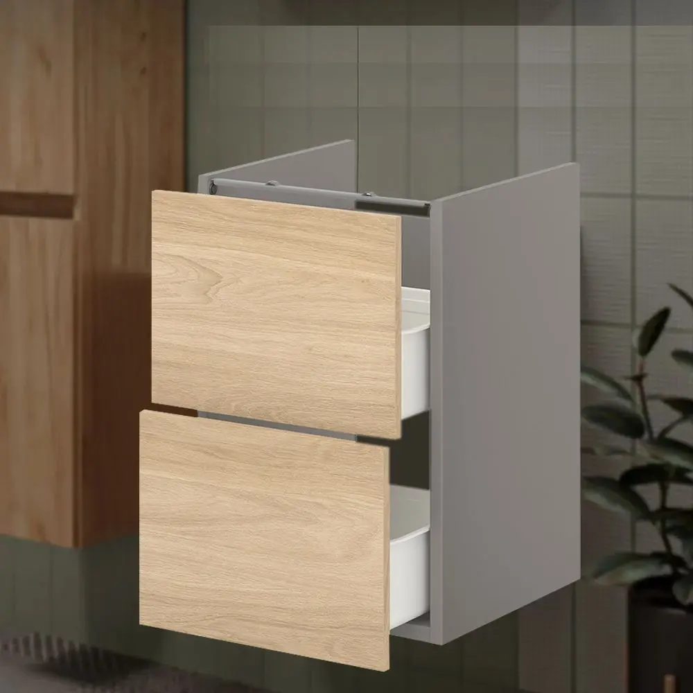 Шкаф под умывальник Ikea Enhet 2 ящика 40x42x60 (Серый/Под Дуб)