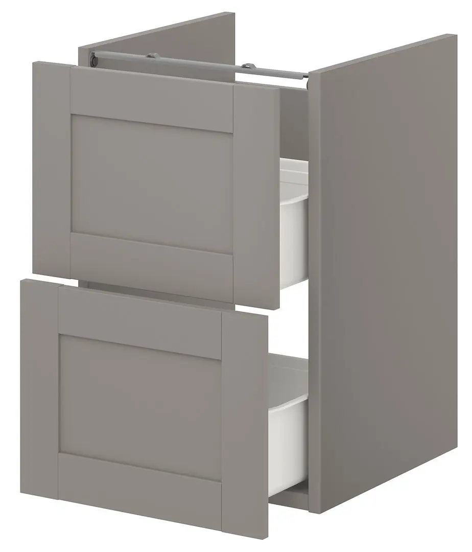 Шкаф под умывальник Ikea Enhet 2 ящика 40x42x60 (Серый) - 2