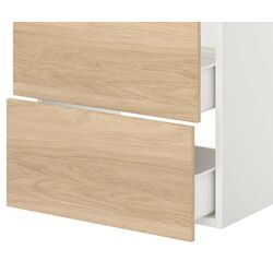 Шкаф под умывальник Ikea Enhet 2 ящика 60x42x60 (Белый/Под Дуб) Thumb