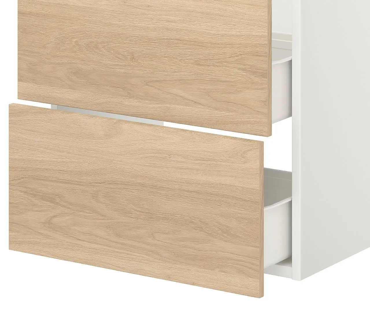 Шкаф под умывальник Ikea Enhet 2 ящика 60x42x60 (Белый/Под Дуб) - 2