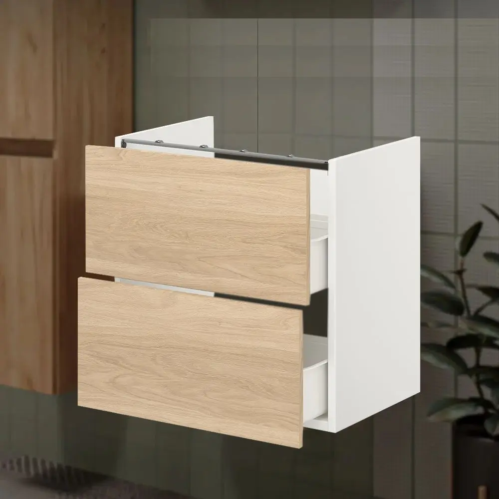 Шкаф под умывальник Ikea Enhet 2 ящика 60x42x60 (Белый/Под Дуб)