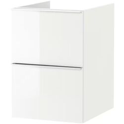 Шкаф под умывальник Ikea Godmorgon 2 ящика 40x47x58 (Глянцевый Белый)