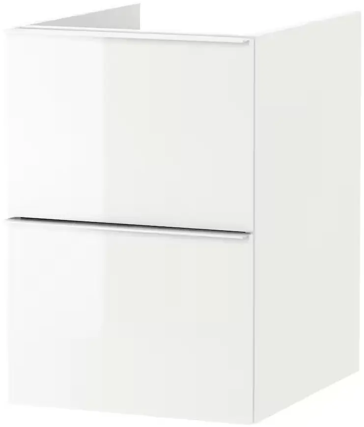 Шкаф под умывальник Ikea Godmorgon 2 ящика 40x47x58 (Глянцевый Белый)