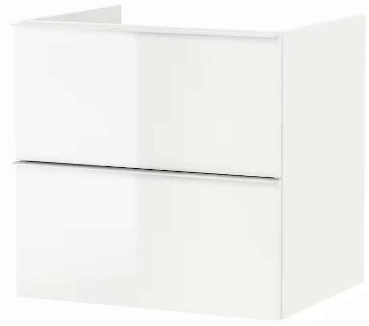 Шкаф под умывальник Ikea Godmorgon 2 ящика 60x47x58 (Глянцевый Белый)