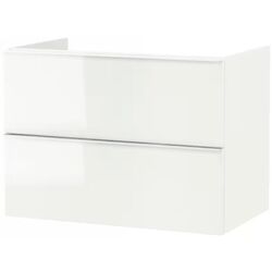 Шкаф под умывальник Ikea Godmorgon 2 ящика 80x47x58 (Глянцевый Белый)