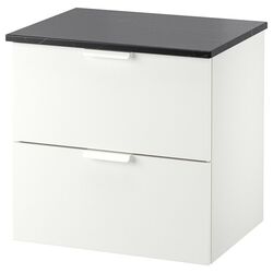 Шкаф под умывальник Ikea Godmorgon/Tolken 2 ящика 62x49x60 (Белый/Черный)