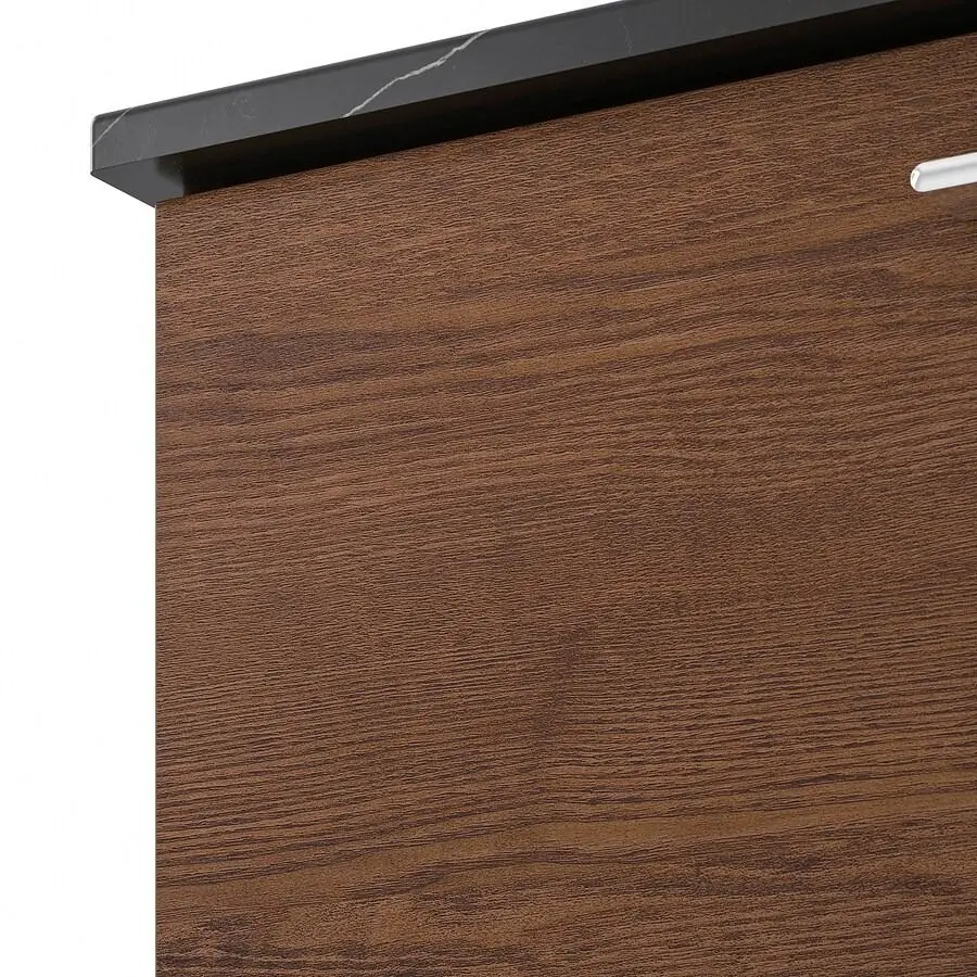 Шкаф под умывальник Ikea Godmorgon/Tolken 2 ящика (Под Коричневый Мореный Ясень/Черный под Мрамор) - 4