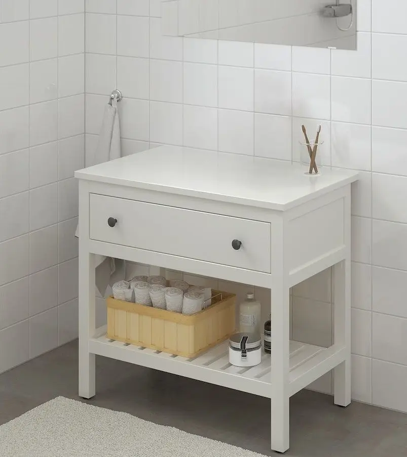 Шкаф под умывальник Ikea Hemnes 82x48x76 (Белый)