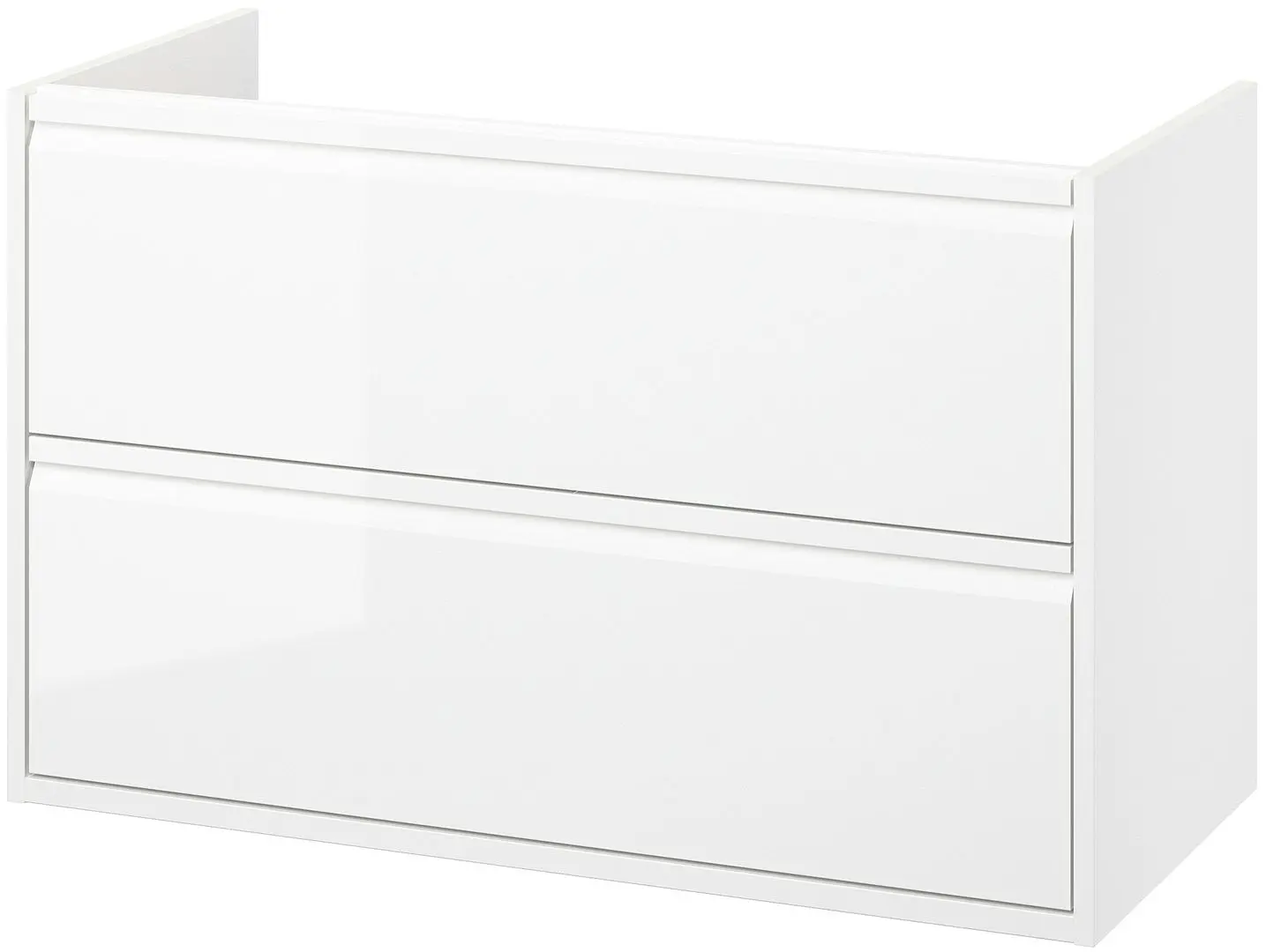 Тумба под умывальник Ikea Angsjon с ящиками 100x48x63 (Глянцевый Белый) - 2