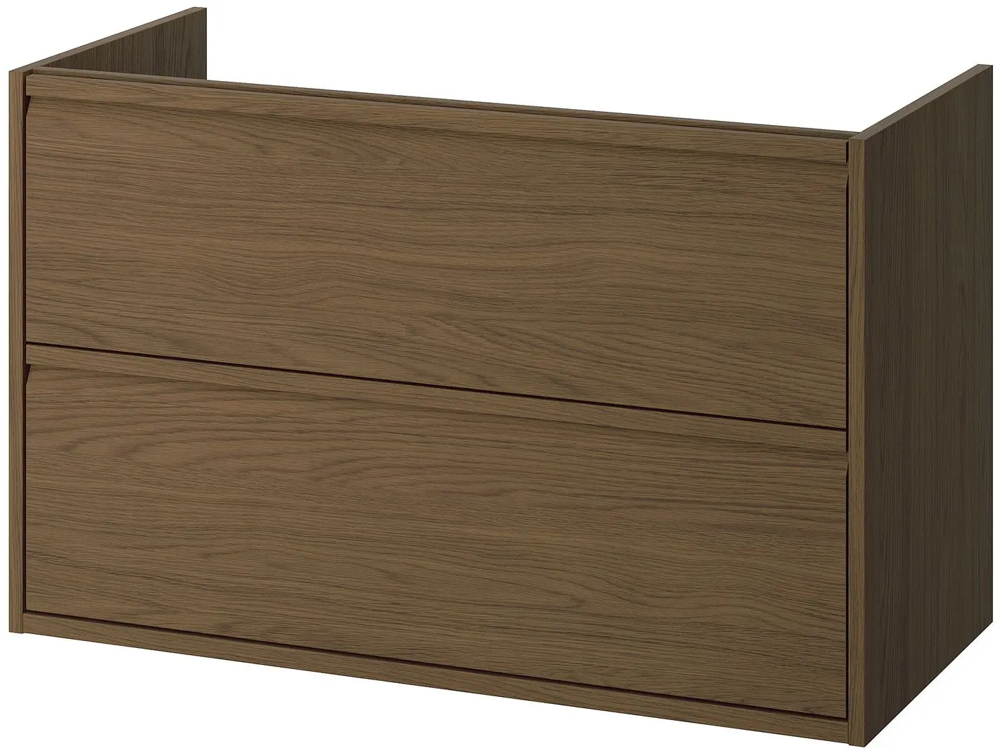 Тумба под умывальник Ikea Angsjon с ящиками 100x48x63 (Имитация Коричневого Дуба) - 2