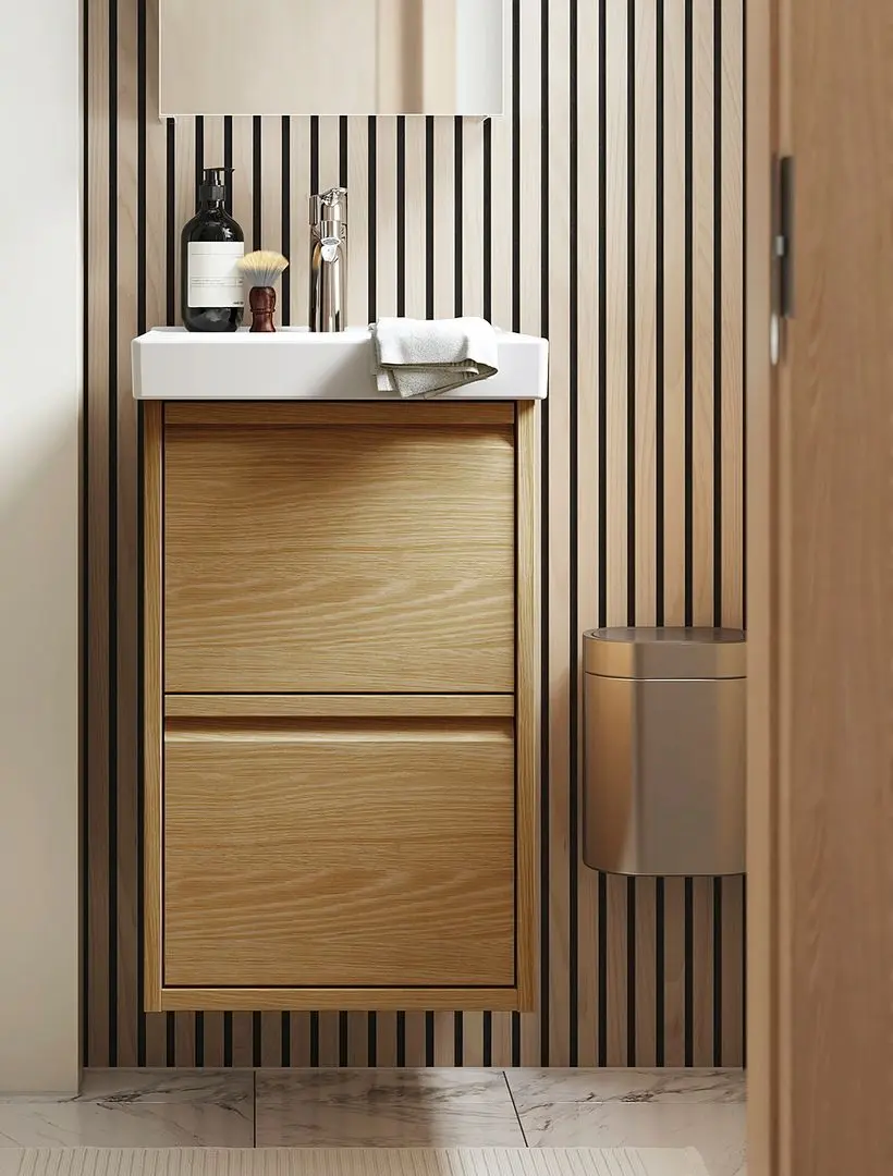 Тумба под умывальник Ikea Angsjon с ящиками 40x48x63 (Имитация Дуба)