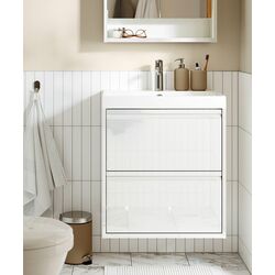 Тумба под умывальник Ikea Angsjon с ящиками 60x48x63 (Глянцевый Белый)