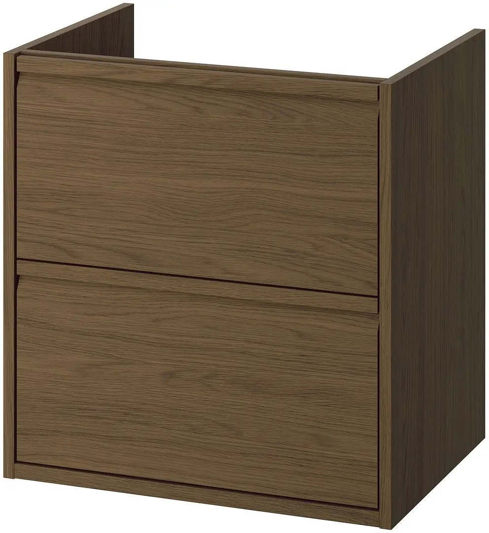 Тумба под умывальник Ikea Angsjon с ящиками 60x48x63 (Имитация Коричневого Дуба) - 2