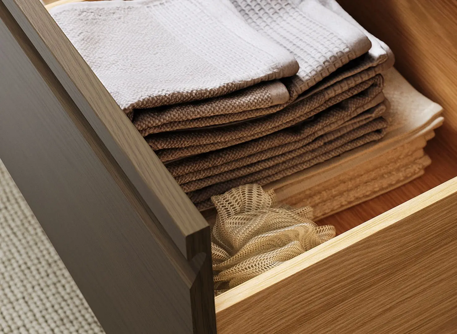 Тумба под умывальник Ikea Angsjon с ящиками 60x48x63 (Имитация Коричневого Дуба) - 4