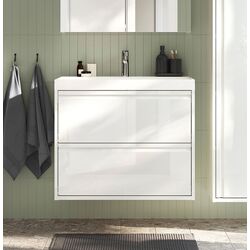 Тумба под умывальник Ikea Angsjon с ящиками 80x48x63 (Глянцевый Белый)