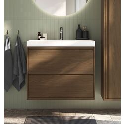 Тумба под умывальник Ikea Angsjon с ящиками 80x48x63 (Имитация Коричневого Дуба)