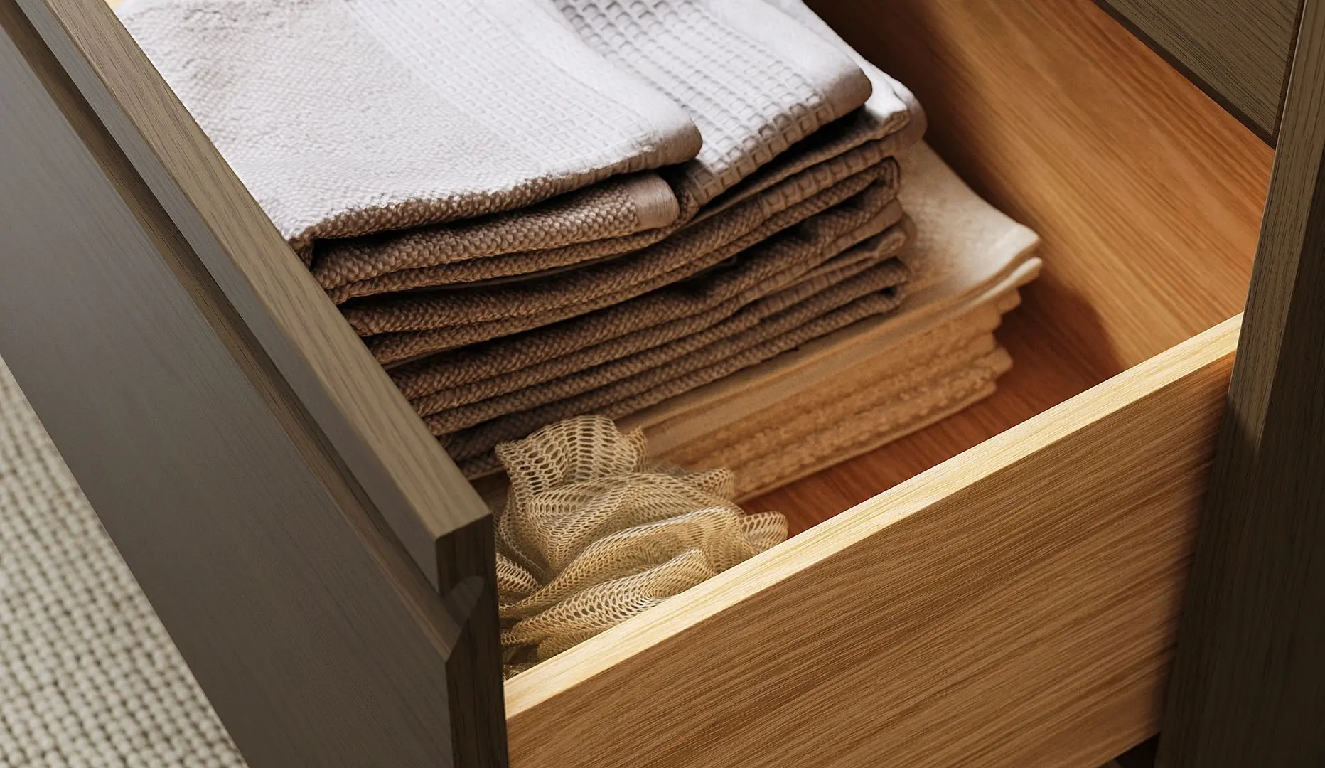 Тумба под умывальник Ikea Angsjon с ящиками 80x48x63 (Имитация Коричневого Дуба) - 4