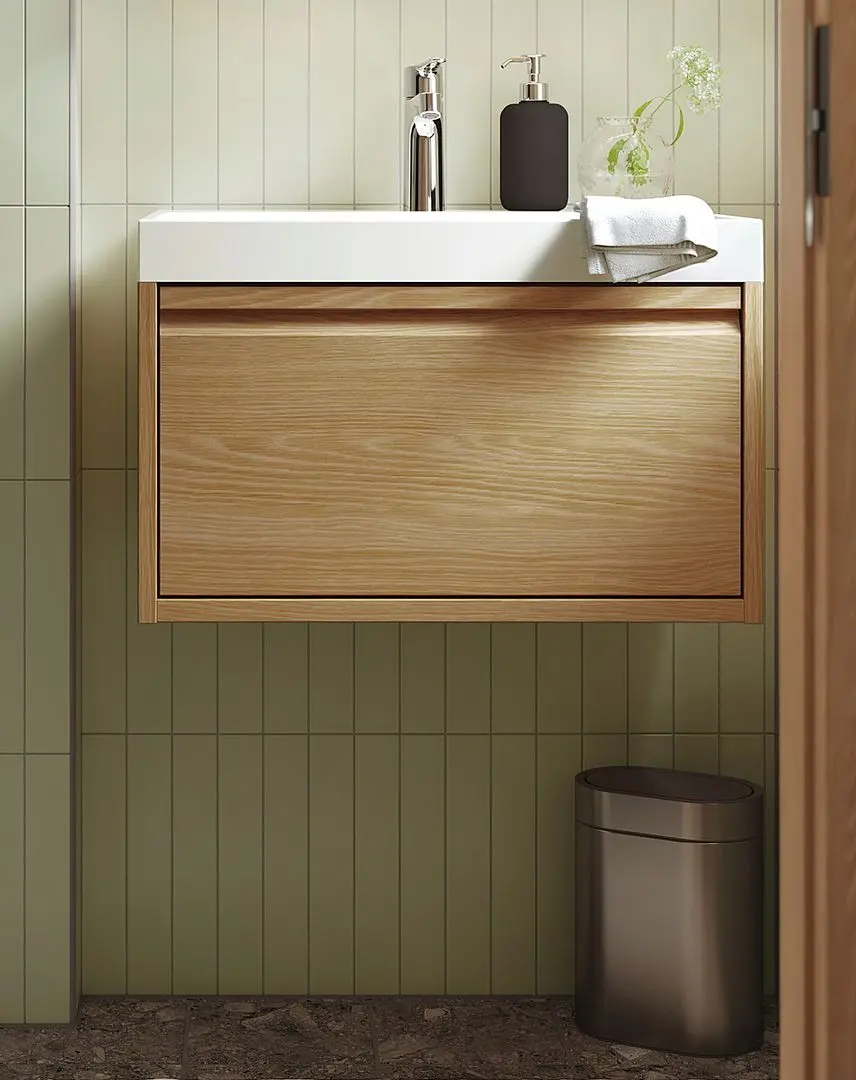 Тумба под умывальник Ikea Angsjon с ящиком 60x48x33 (Имитация Дуба)