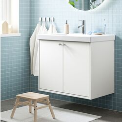 Тумба под умывальник Ikea Havback с дверцами 80x48x63 (Белый)