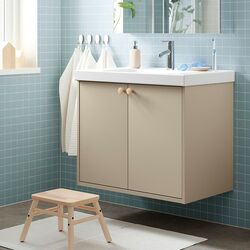 Тумба под умывальник Ikea Havback с дверцами 80x48x63 (Бежевый)