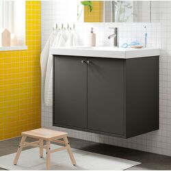 Тумба под умывальник Ikea Havback с дверцами 80x48x63 (Темно-Серый)