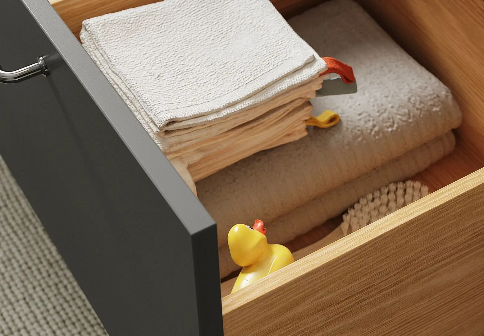 Тумба под умывальник Ikea Havback с ящиками 100x48x63 (Темно-Серый) - 3