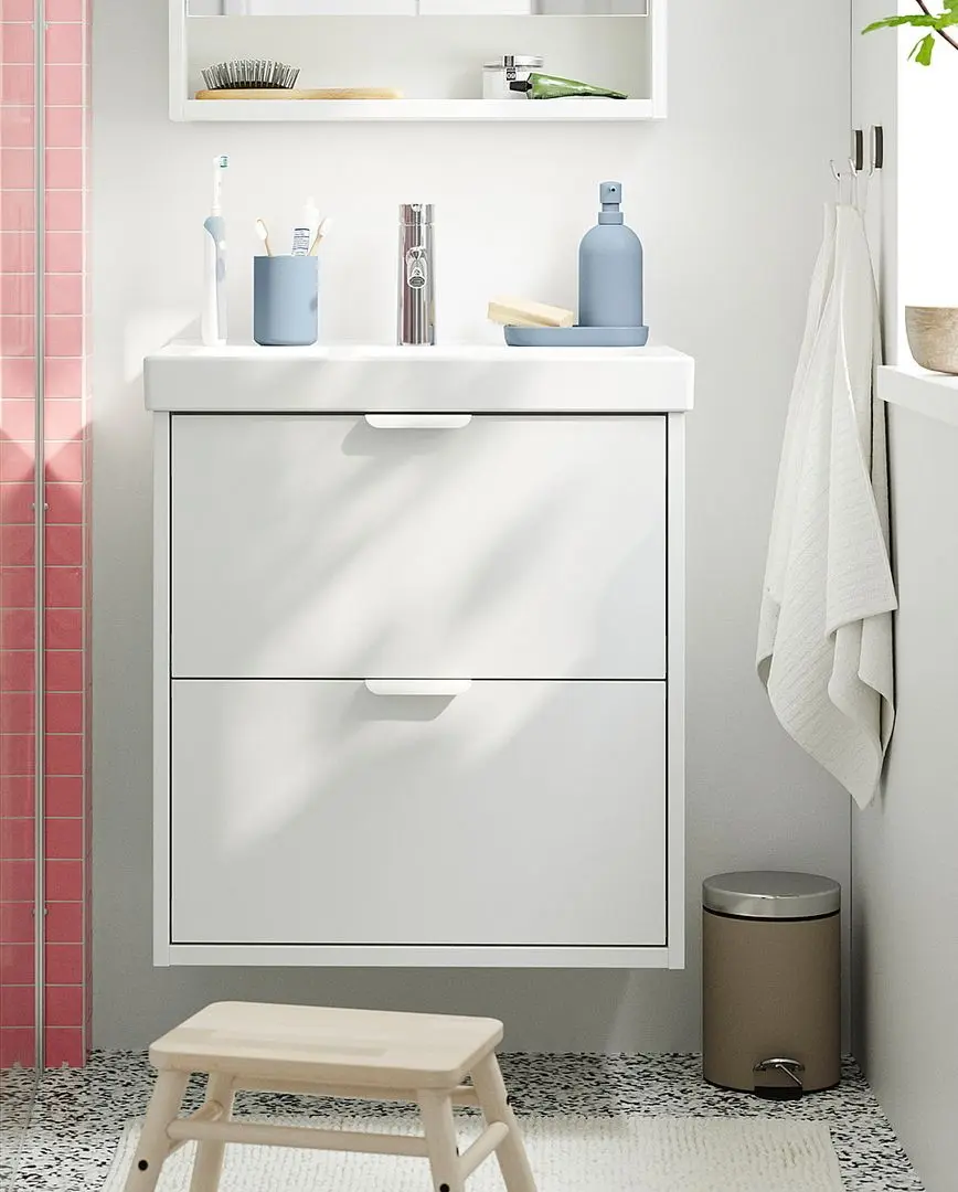 Тумба под умывальник Ikea Havback с ящиками 60x48x63 (Белый)