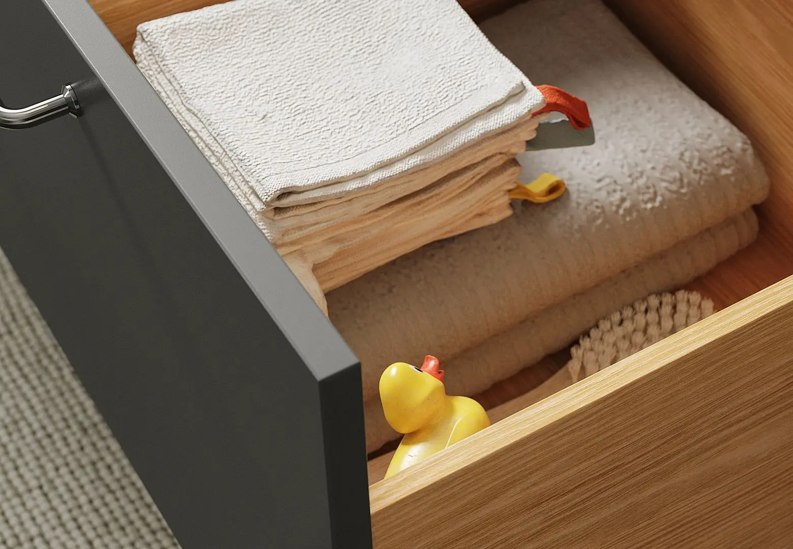 Тумба под умывальник Ikea Havback с ящиками 60x48x63 (Темно-Серый) - 3