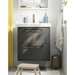 Тумба под умывальник Ikea Havback с ящиками 60x48x63 (Темно-Серый)