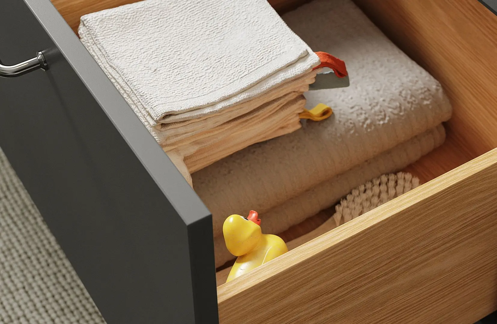 Тумба под умывальник Ikea Havback с ящиками 80x48x63 (Темно-Серый) - 3