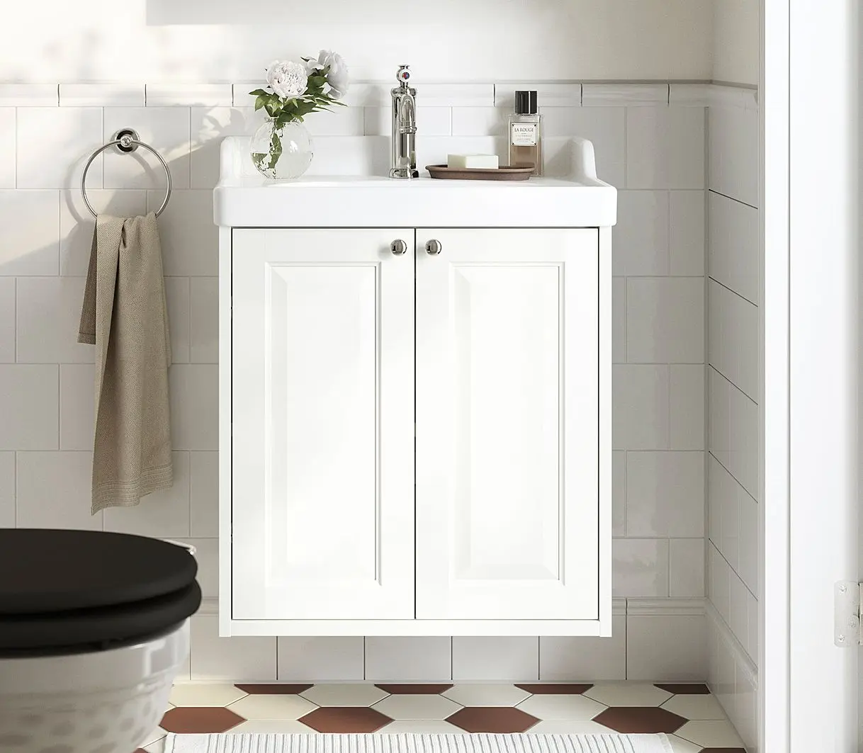 Tumba sub lavoar Ikea Tannforsen cu usi 60x48x63 (Alb)