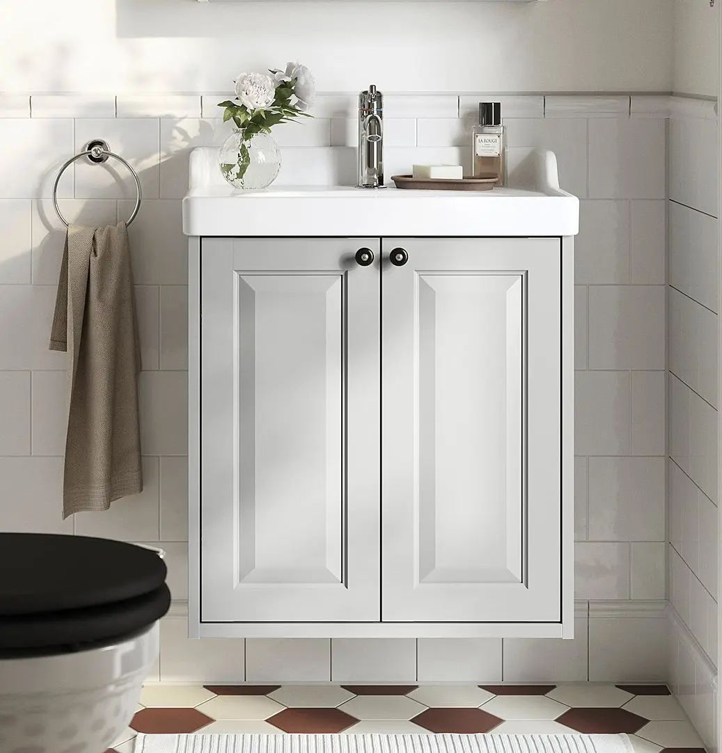 Тумба под умывальник Ikea Tannforsen с дверцами 60x48x63 (Серый)