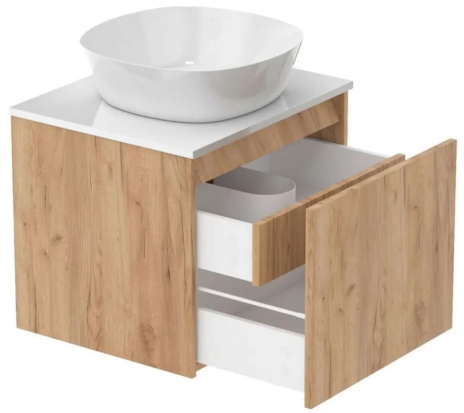 Set dulap cu lavoar Imprese Bilovec f3206Dr (Craft Oak/White) - 5