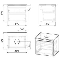 Set dulap cu lavoar Imprese Bilovec f3206Dr (Craft Oak/White) Thumb