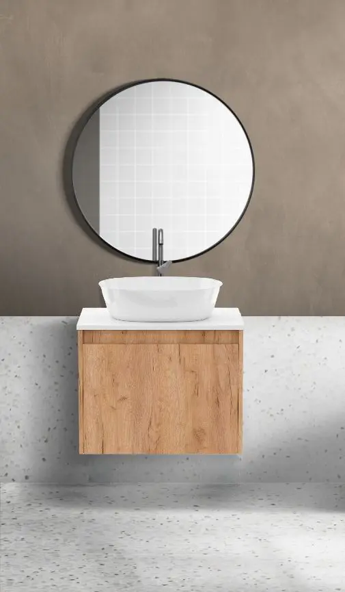 Set dulap cu lavoar Imprese Bilovec f3216Dr (Craft Oak/White)