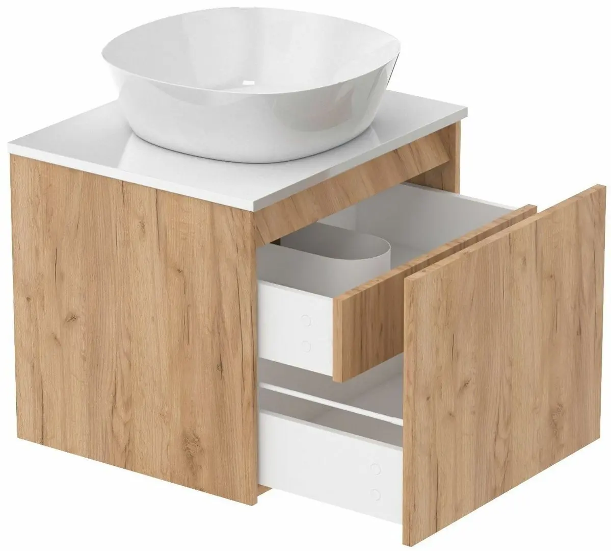 Set dulap cu lavoar Imprese Bilovec f3276Dr (Craft Oak/White) - 5