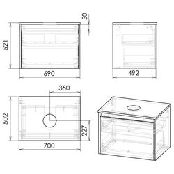 Set dulap cu lavoar Imprese Bilovec f3276Dr (Craft Oak/White) Thumb
