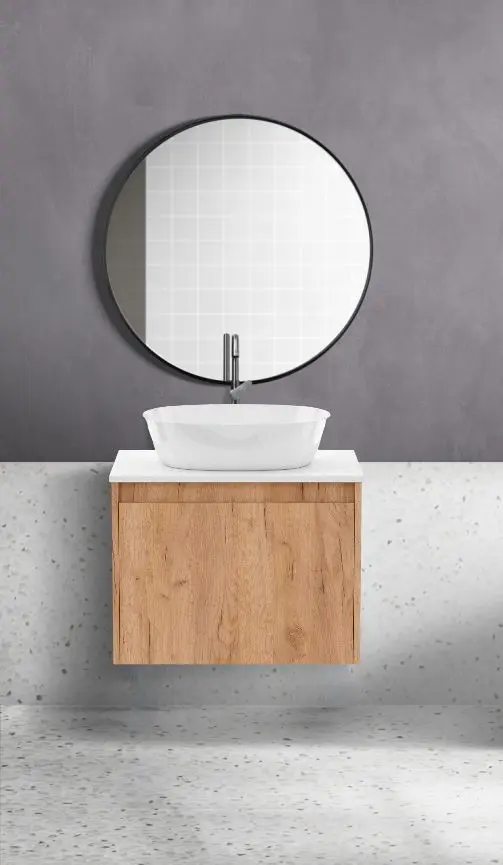 Set dulap cu lavoar Imprese Bilovec f3276Dr (Craft Oak/White)