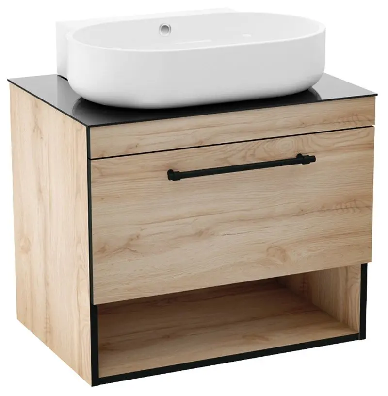 Set dulap cu lavoar Imprese Black Edge f32117OK (Oak) - 3