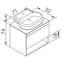 Set dulap cu lavoar Imprese Black Edge f32117OK (Oak) Thumb