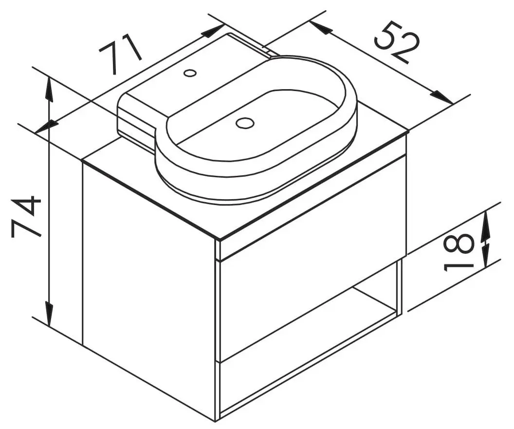 Set dulap cu lavoar Imprese Black Edge f32117OK (Oak) - 4