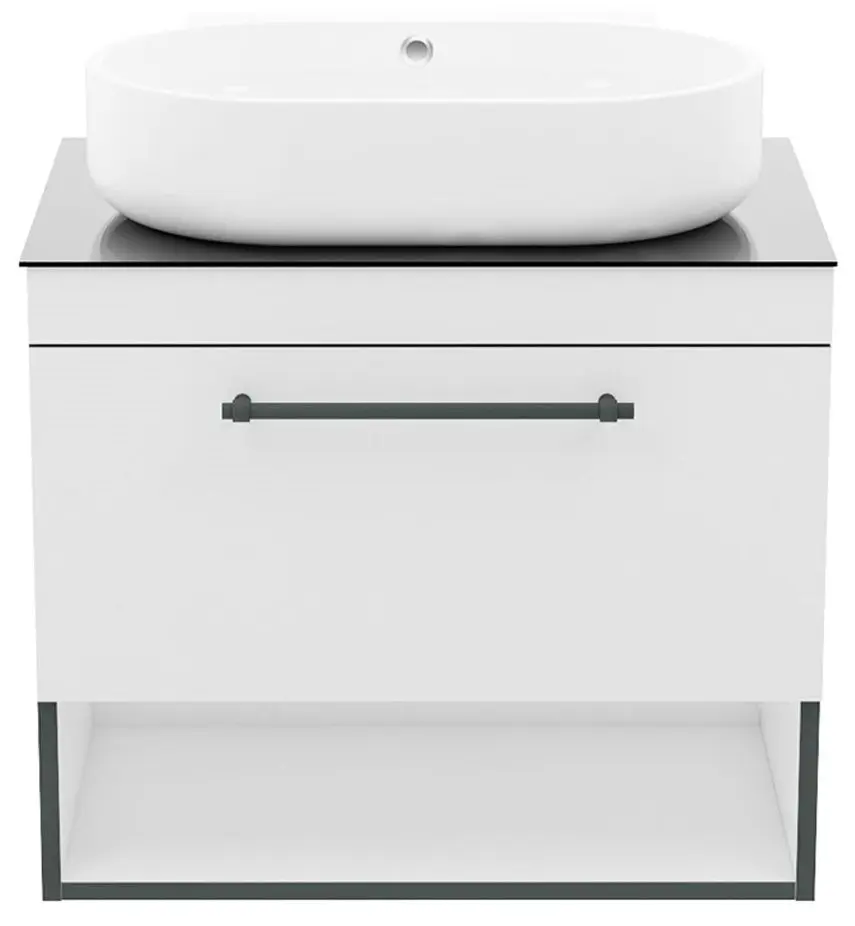 Set dulap cu lavoar Imprese Black Edge f32117W (White) - 2